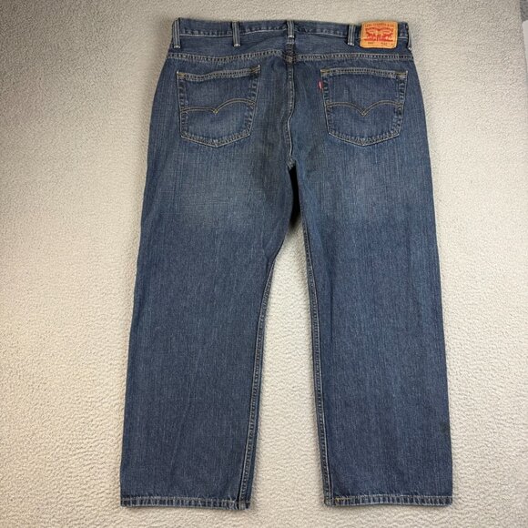 Levis 569 Jeans Mens 42 x 30 Blue Loose Straight Baggy Classic Cotton Dark Wash - Picture 2 of 7